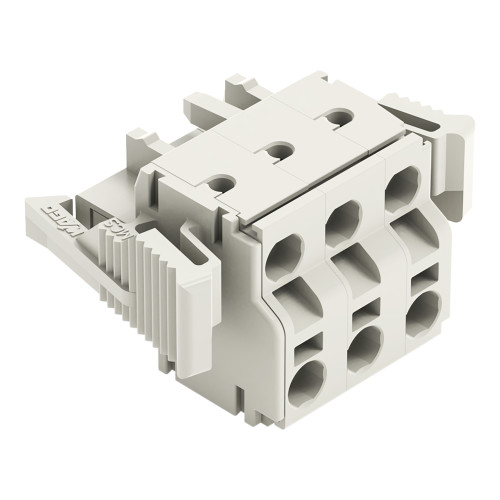 2-conductor female connector, Push-in CAGE CLAMP&reg;, 2.5 mm&sup2;, light gray