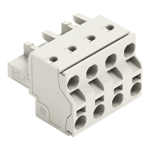 2-conductor female connector, Push-in CAGE CLAMP&reg;, 2.5 mm&sup2;, light gray