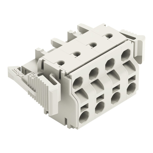 2-conductor female connector, Push-in CAGE CLAMP&reg;, 2.5 mm&sup2;, light gray