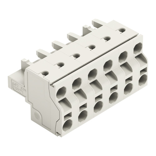 2-conductor female connector, Push-in CAGE CLAMP&reg;, 2.5 mm&sup2;, light gray