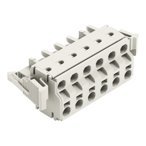 2-conductor female connector, Push-in CAGE CLAMP&reg;, 2.5 mm&sup2;, light gray