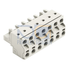 2-conductor female connector, Push-in CAGE CLAMP&reg;, 2.5 mm&sup2;, light gray