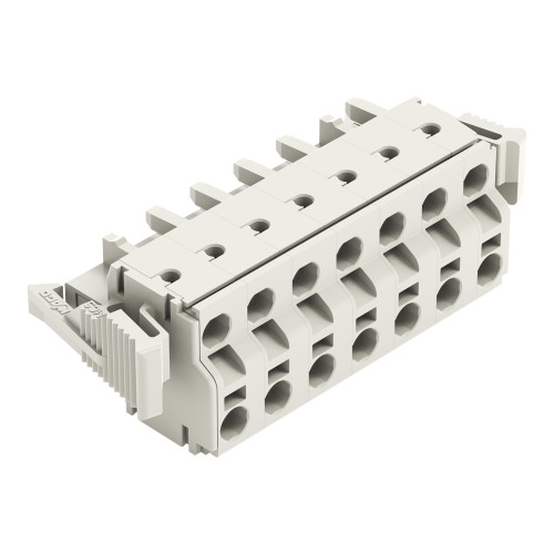 2-conductor female connector, Push-in CAGE CLAMP&reg;, 2.5 mm&sup2;, light gray