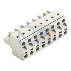 2-conductor female connector, Push-in CAGE CLAMP&reg;, 2.5 mm&sup2;, light gray