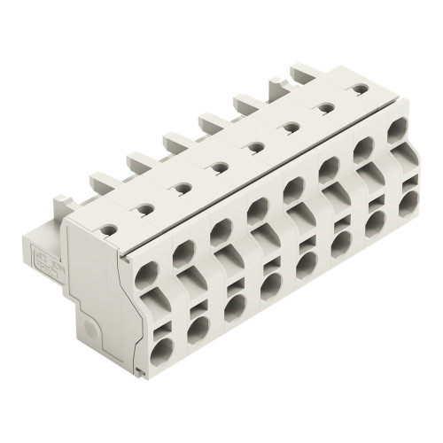 2-conductor female connector, Push-in CAGE CLAMP&reg;, 2.5 mm&sup2;, light gray