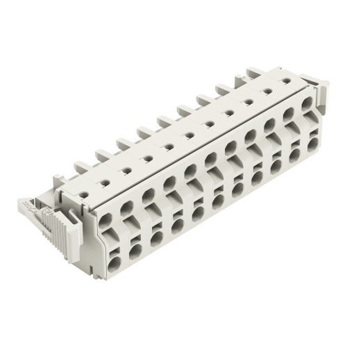 2-conductor female connector, Push-in CAGE CLAMP&reg;, 2.5 mm&sup2;, light gray