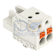 1-conductor female connector, push-button, Push-in CAGE CLAMP&reg;, light gray