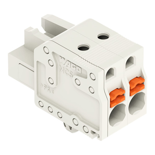 1-conductor female connector, push-button, Push-in CAGE CLAMP&reg;, light gray