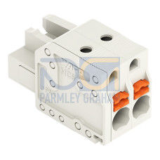 1-conductor female connector, push-button, Push-in CAGE CLAMP&reg;, light gray
