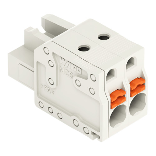 1-conductor female connector, push-button, Push-in CAGE CLAMP&reg;, light gray