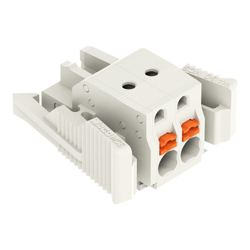 1-conductor female connector, push-button, Push-in CAGE CLAMP&reg;, light gray