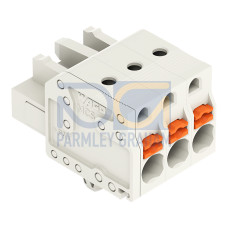 1-conductor female connector, push-button, Push-in CAGE CLAMP&reg;, light gray