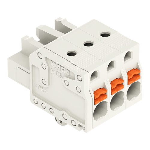 1-conductor female connector, push-button, Push-in CAGE CLAMP&reg;, light gray