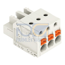 1-conductor female connector, push-button, Push-in CAGE CLAMP&reg;, light gray