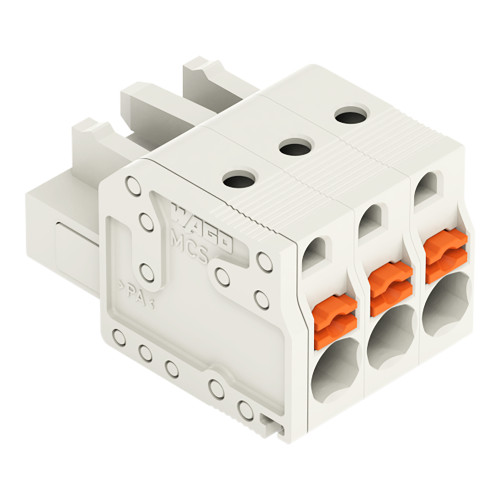 1-conductor female connector, push-button, Push-in CAGE CLAMP&reg;, light gray