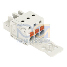1-conductor female connector, push-button, Push-in CAGE CLAMP&reg;, light gray