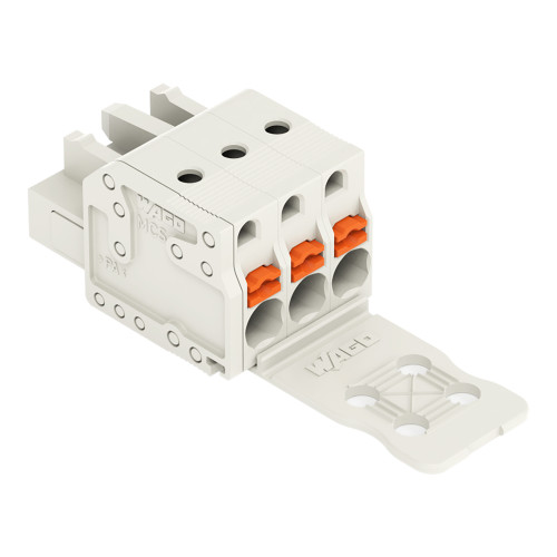 1-conductor female connector, push-button, Push-in CAGE CLAMP&reg;, light gray