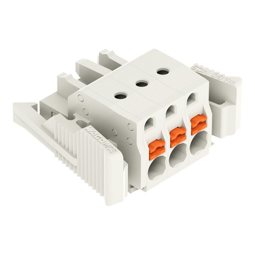 1-conductor female connector, push-button, Push-in CAGE CLAMP&reg;, light gray