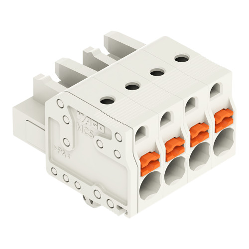 1-conductor female connector, push-button, Push-in CAGE CLAMP&reg;, light gray
