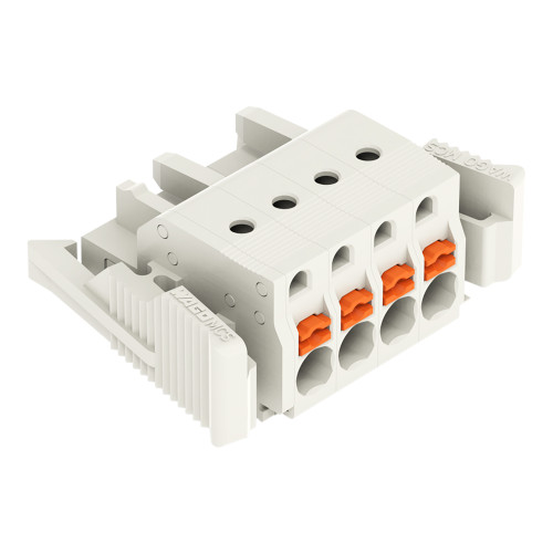 1-conductor female connector, push-button, Push-in CAGE CLAMP&reg;, light gray