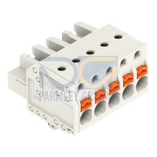 1-conductor female connector, push-button, Push-in CAGE CLAMP&reg;, light gray