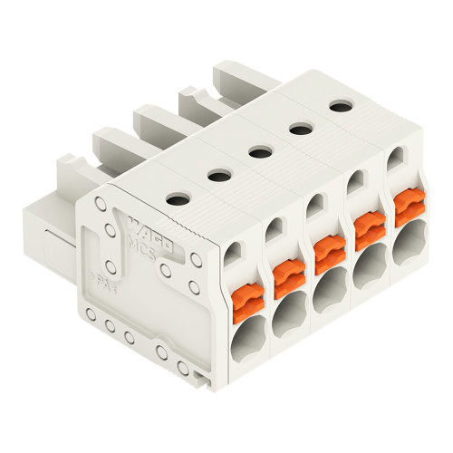 1-conductor female connector, push-button, Push-in CAGE CLAMP&reg;, light gray