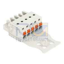 1-conductor female connector, push-button, Push-in CAGE CLAMP&reg;, light gray