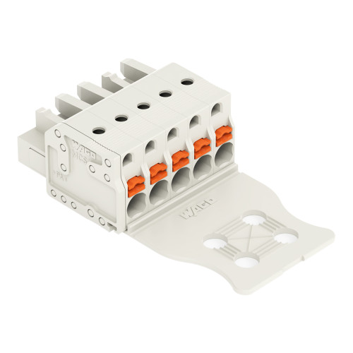 1-conductor female connector, push-button, Push-in CAGE CLAMP&reg;, light gray