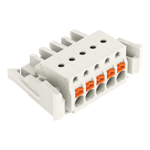 1-conductor female connector, push-button, Push-in CAGE CLAMP&reg;, light gray