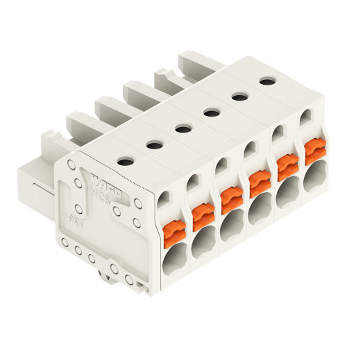 1-conductor female connector, push-button, Push-in CAGE CLAMP&reg;, light gray