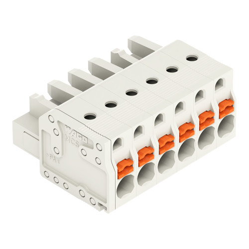 1-conductor female connector, push-button, Push-in CAGE CLAMP&reg;, light gray