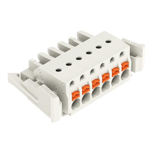 1-conductor female connector, push-button, Push-in CAGE CLAMP&reg;, light gray