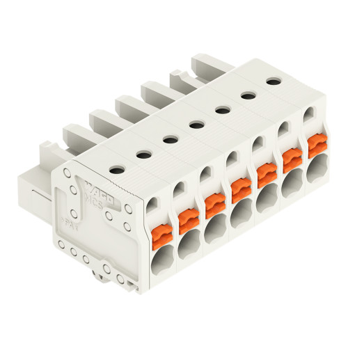 1-conductor female connector, push-button, Push-in CAGE CLAMP&reg;, light gray