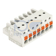 1-conductor female connector, push-button, Push-in CAGE CLAMP&reg;, light gray