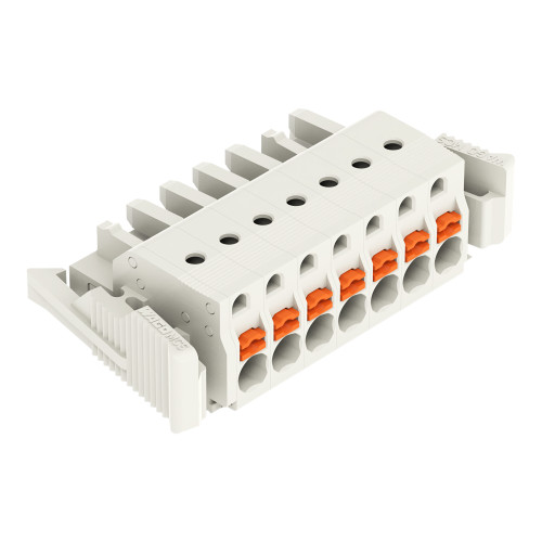 1-conductor female connector, push-button, Push-in CAGE CLAMP&reg;, light gray