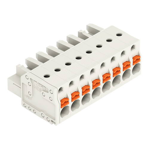 1-conductor female connector, push-button, Push-in CAGE CLAMP&reg;, light gray