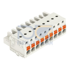 1-conductor female connector, push-button, Push-in CAGE CLAMP&reg;, light gray