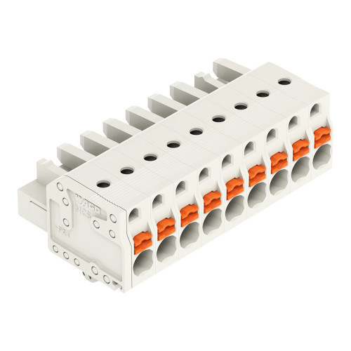 1-conductor female connector, push-button, Push-in CAGE CLAMP&reg;, light gray