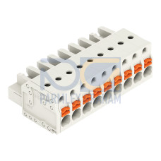 1-conductor female connector, push-button, Push-in CAGE CLAMP&reg;, light gray