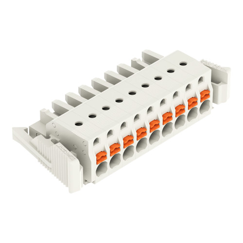 1-conductor female connector, push-button, Push-in CAGE CLAMP&reg;, light gray