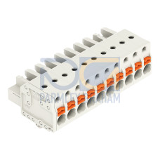 1-conductor female connector, push-button, Push-in CAGE CLAMP&reg;, light gray