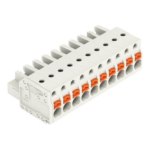 1-conductor female connector, push-button, Push-in CAGE CLAMP&reg;, light gray