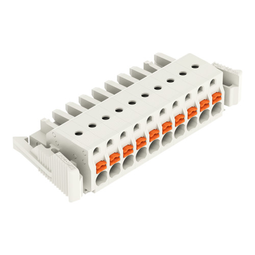 1-conductor female connector, push-button, Push-in CAGE CLAMP&reg;, light gray