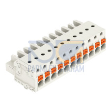 1-conductor female connector, push-button, Push-in CAGE CLAMP&reg;, light gray