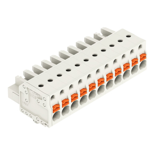 1-conductor female connector, push-button, Push-in CAGE CLAMP&reg;, light gray