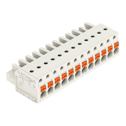 1-conductor female connector, push-button, Push-in CAGE CLAMP&reg;, light gray