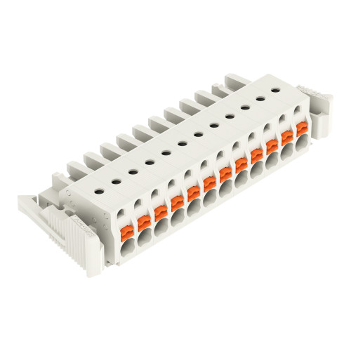 1-conductor female connector, push-button, Push-in CAGE CLAMP&reg;, light gray