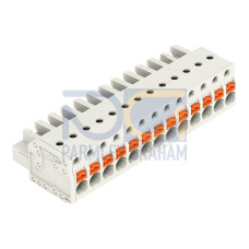 1-conductor female connector, push-button, Push-in CAGE CLAMP&reg;, light gray