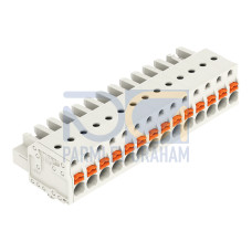 1-conductor female connector, push-button, Push-in CAGE CLAMP&reg;, light gray