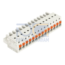 1-conductor female connector, push-button, Push-in CAGE CLAMP&reg;, light gray